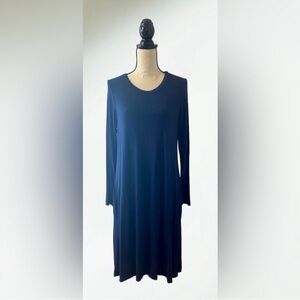 Popana Classic Long Sleeve Navy Dress
